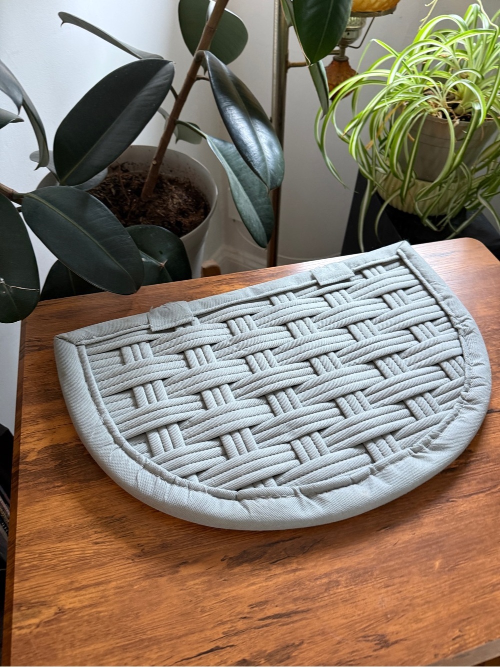 Handwoven Half-Moon Basket Weave Replacement Lid / Half Circle Accent Mat